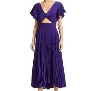 A.L.C. Sorrento Violet Purple Cocktails Pleated Short Sleeve V-Neck Dress Size 8